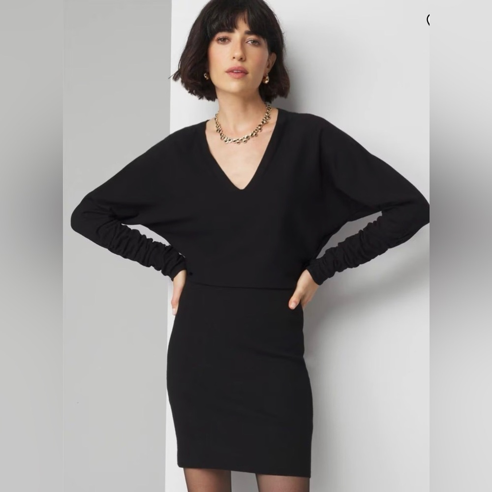 WHBM Black Long Dolman Sleeve Sweater Dress🌺